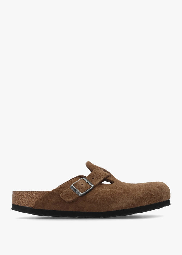 Boston Soft Footbed Dark Tea Tonal Suede Clogs