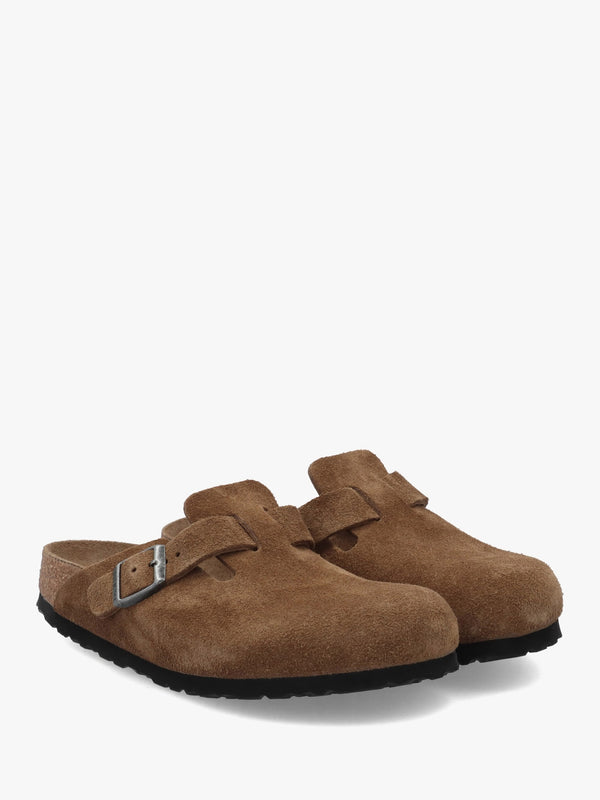 Boston Soft Footbed Dark Tea Tonal Suede Clogs