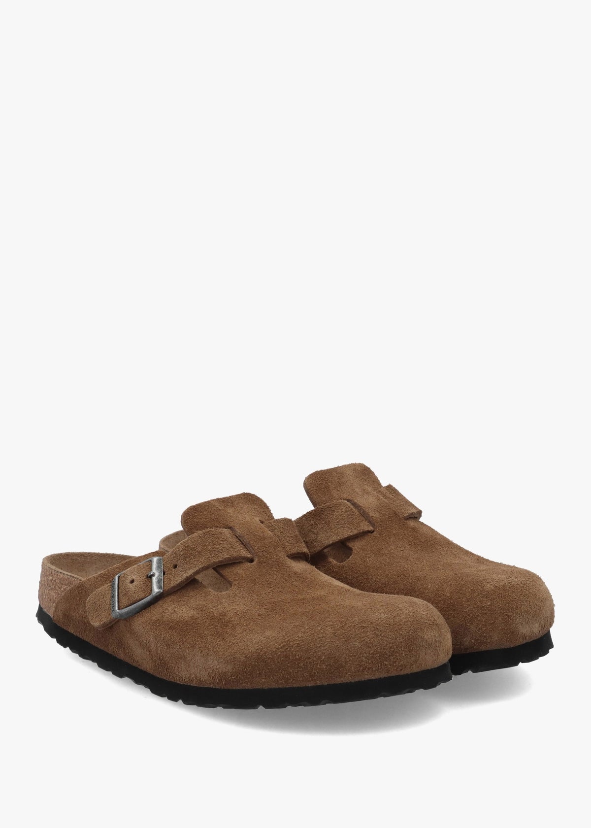 Boston Soft Footbed Dark Tea Tonal Suede Clogs