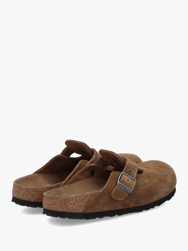 Boston Soft Footbed Dark Tea Tonal Suede Clogs