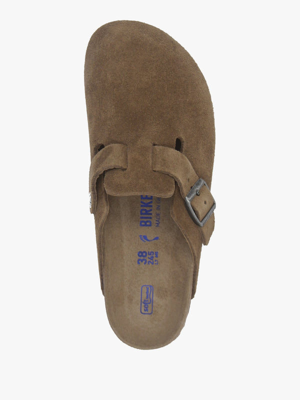 Boston Soft Footbed Dark Tea Tonal Suede Clogs