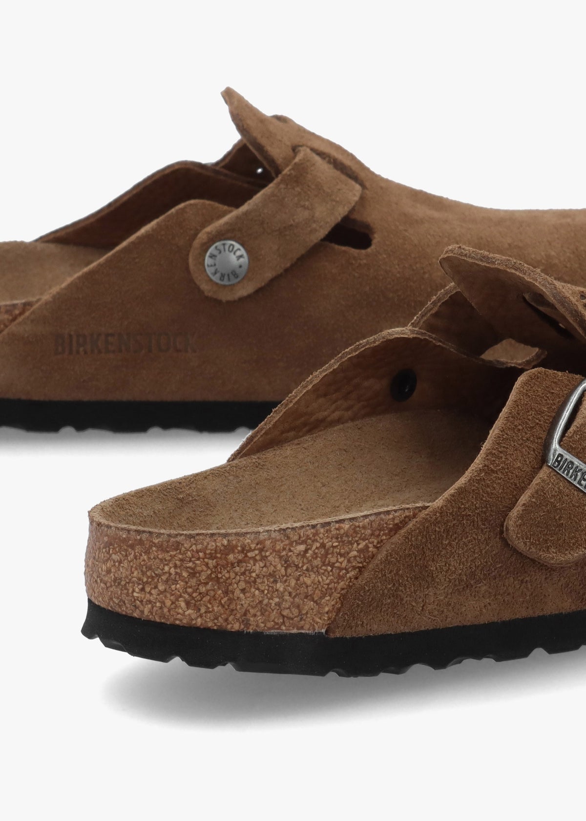 Boston Soft Footbed Dark Tea Tonal Suede Clogs