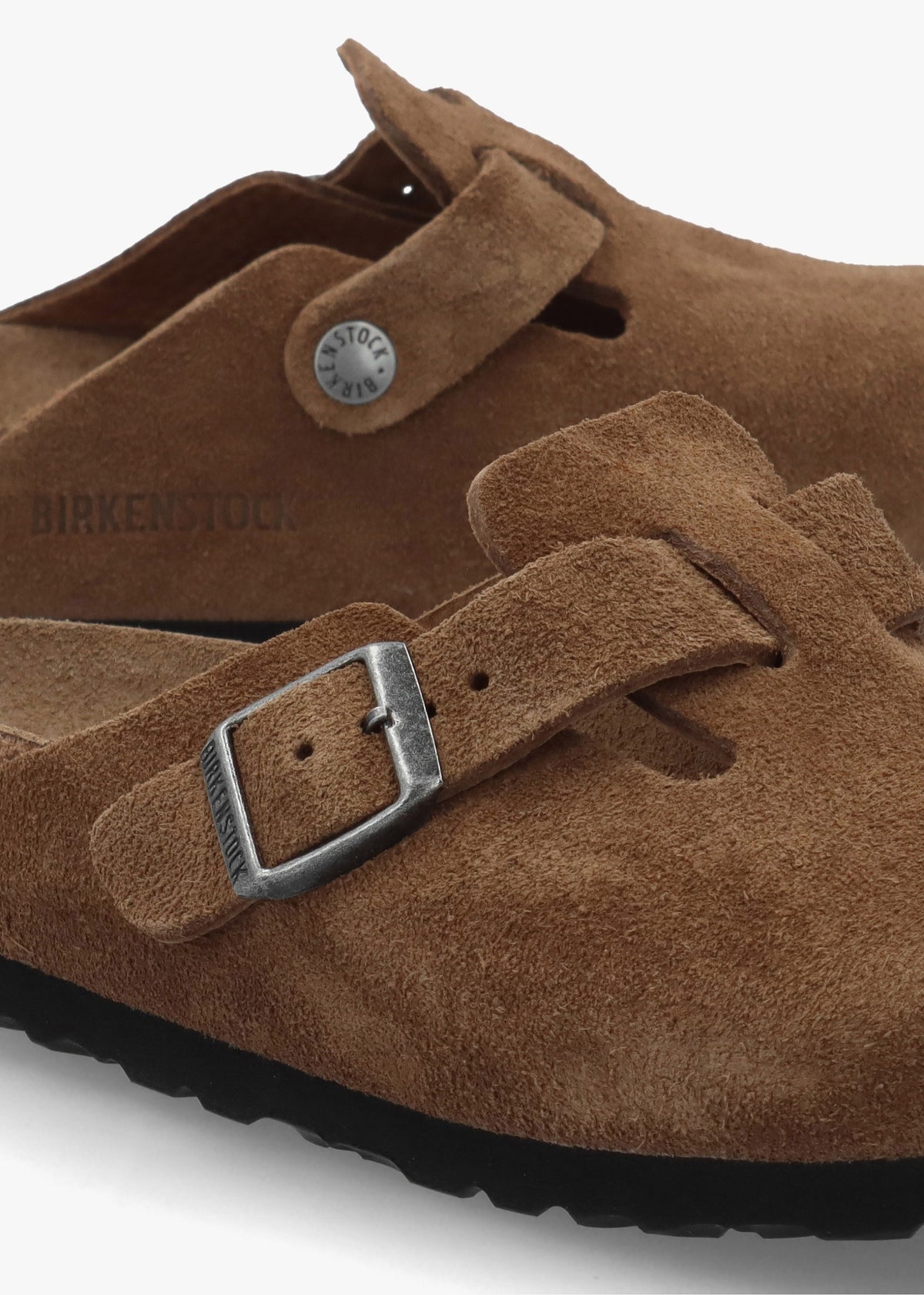 Boston Soft Footbed Dark Tea Tonal Suede Clogs