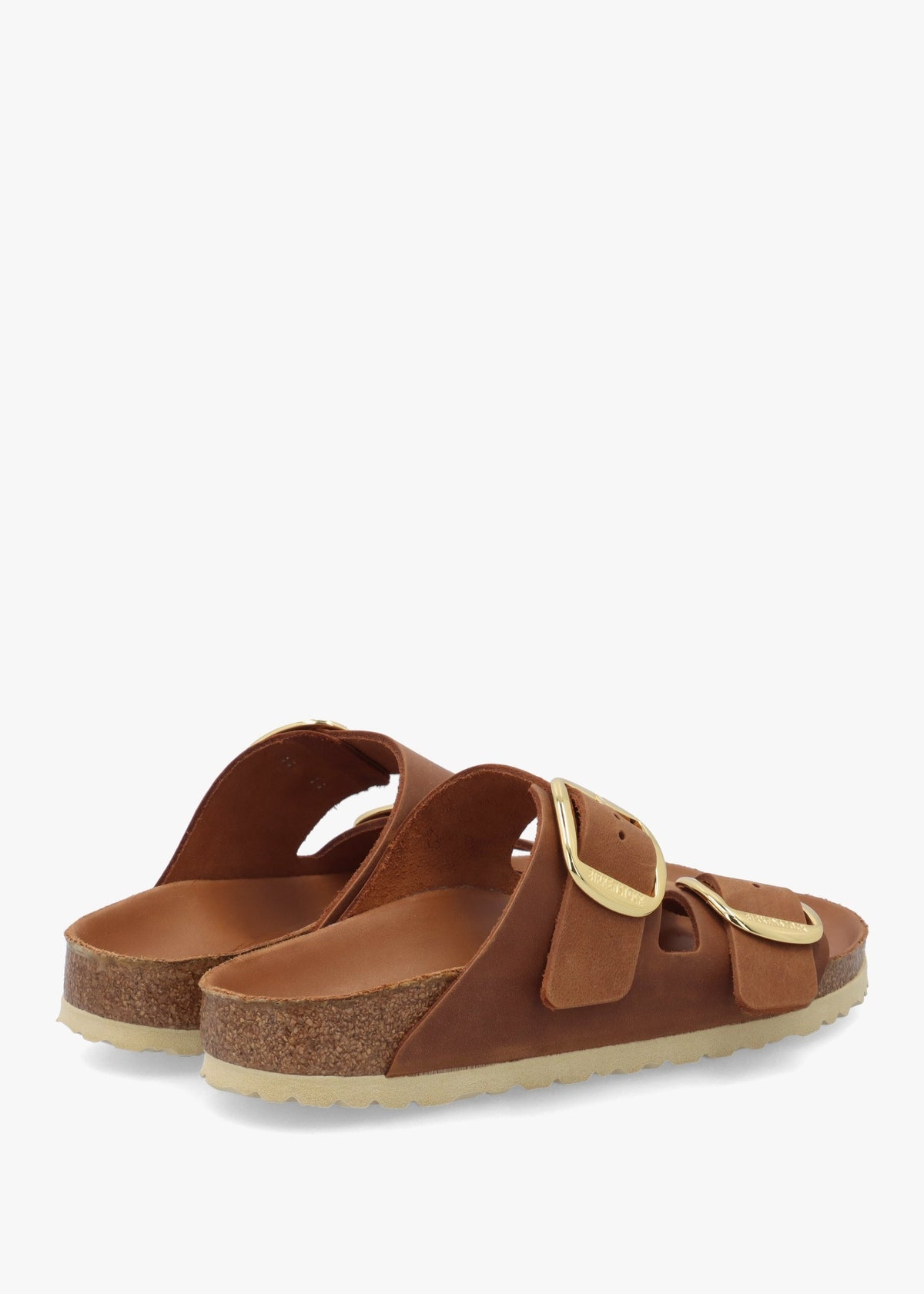 Arizona Big Buckle Tan Leather Two Bar Mules