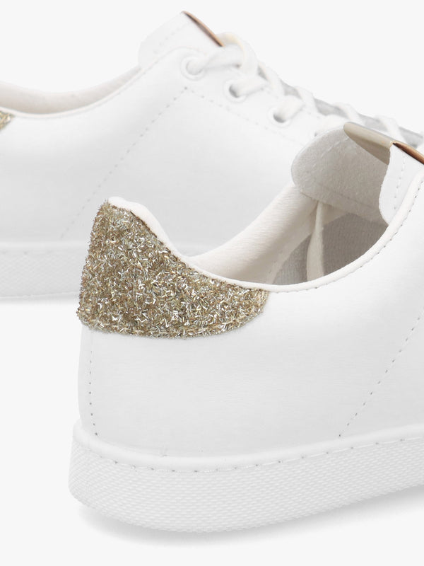 Tennis White Glitter V Trainers