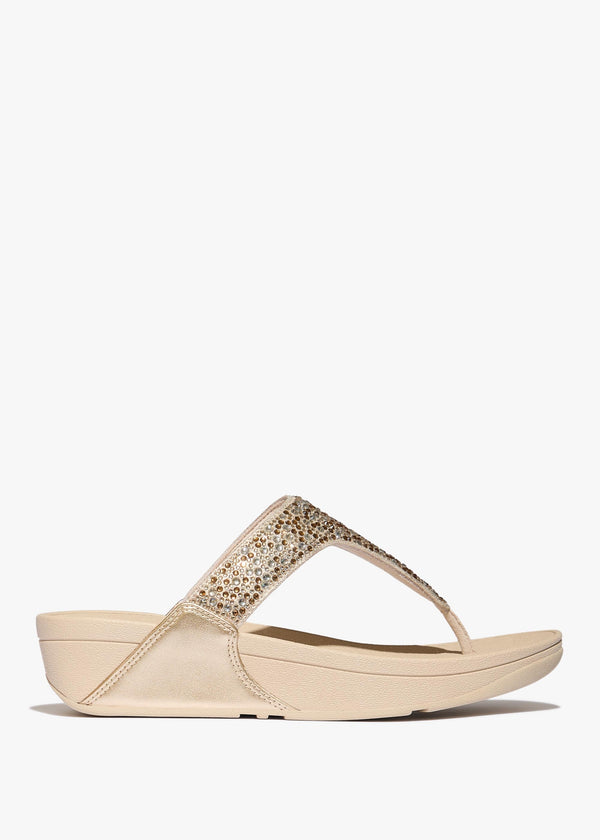 Lulu Crystal Platino Toe Post Sandals