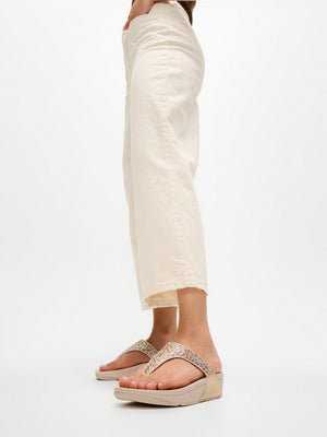 Lulu Crystal Platino Toe Post Sandals