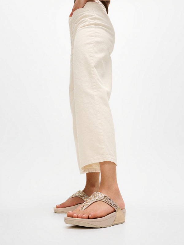 Lulu Crystal Platino Toe Post Sandals