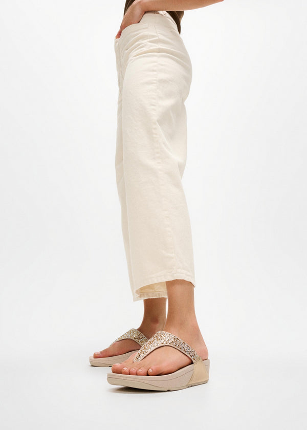 Lulu Crystal Platino Toe Post Sandals