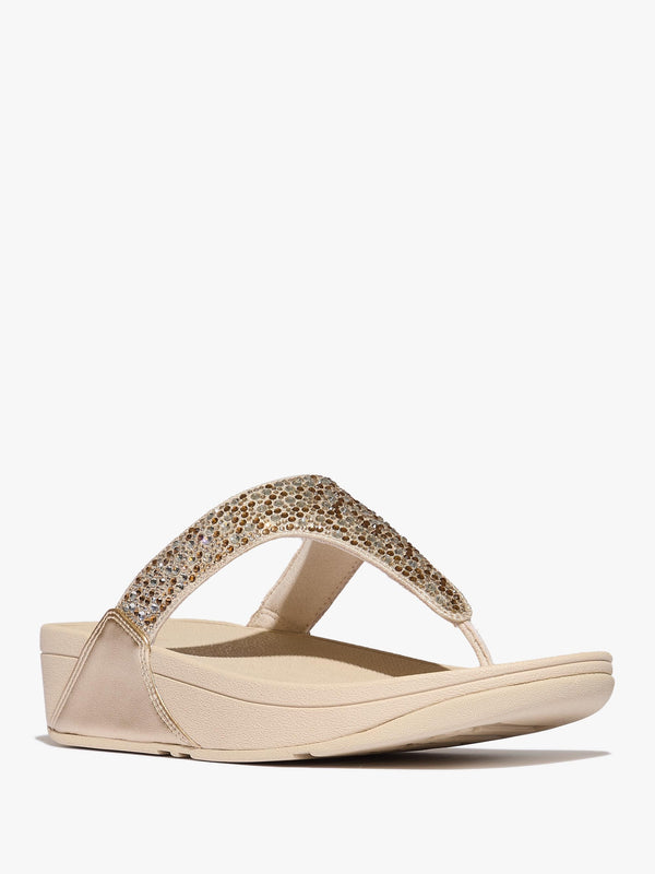 Lulu Crystal Platino Toe Post Sandals