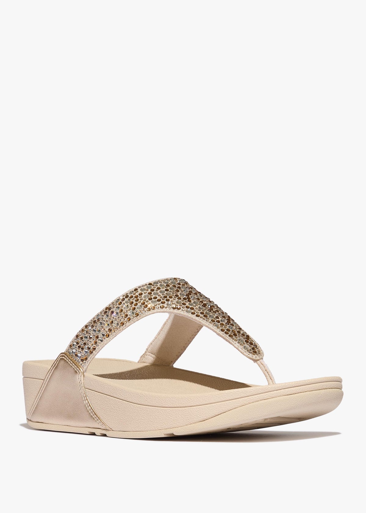Lulu Crystal Platino Toe Post Sandals
