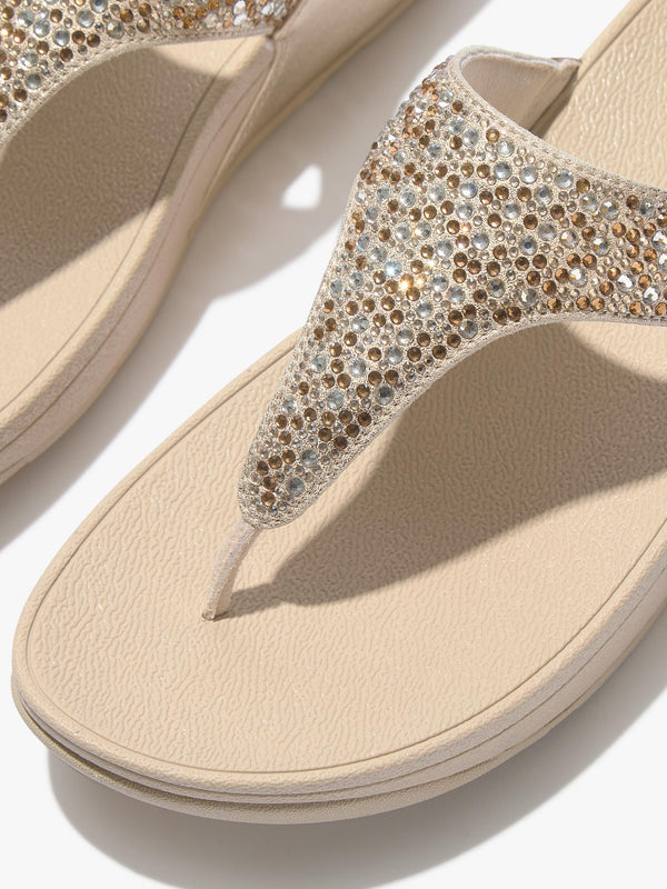 Lulu Crystal Platino Toe Post Sandals