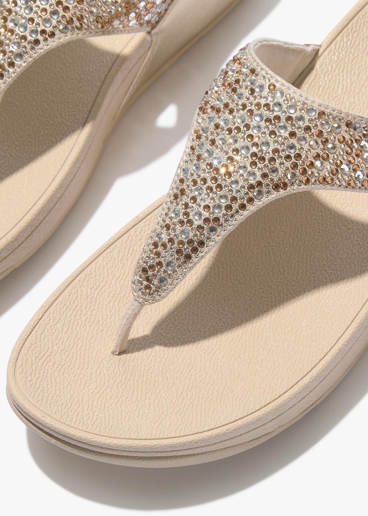 Lulu Crystal Platino Toe Post Sandals