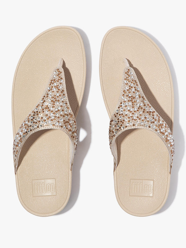 Lulu Crystal Platino Toe Post Sandals