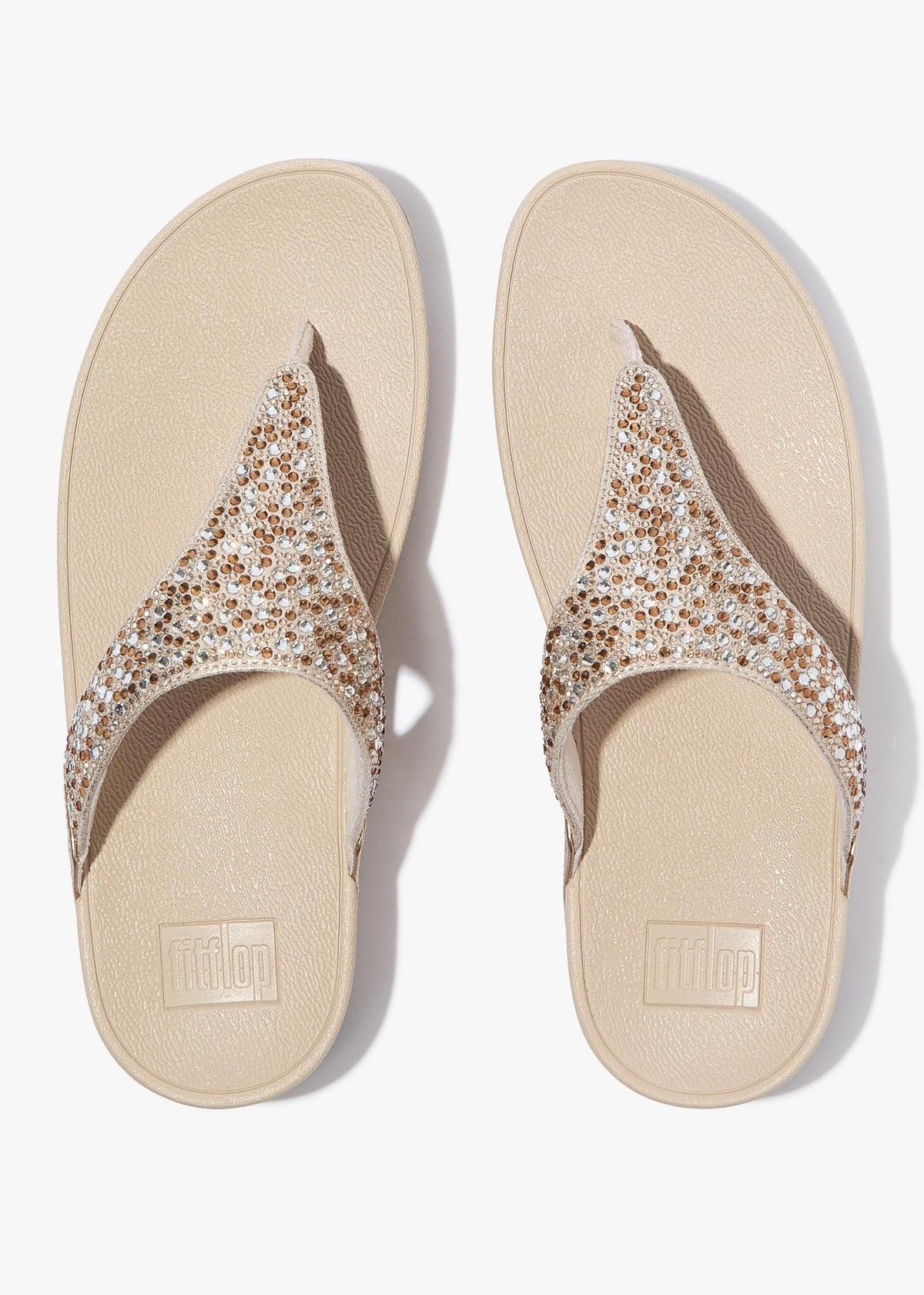 Lulu Crystal Platino Toe Post Sandals