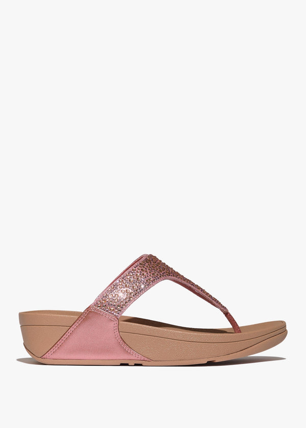 Lulu Crystal Rust Rose Toe Post Sandals
