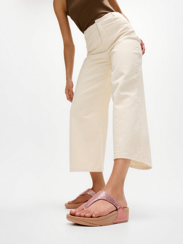 Lulu Crystal Rust Rose Toe Post Sandals