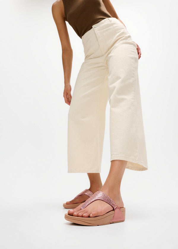 Lulu Crystal Rust Rose Toe Post Sandals