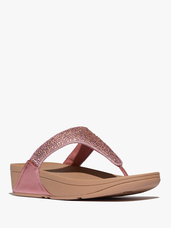 Lulu Crystal Rust Rose Toe Post Sandals