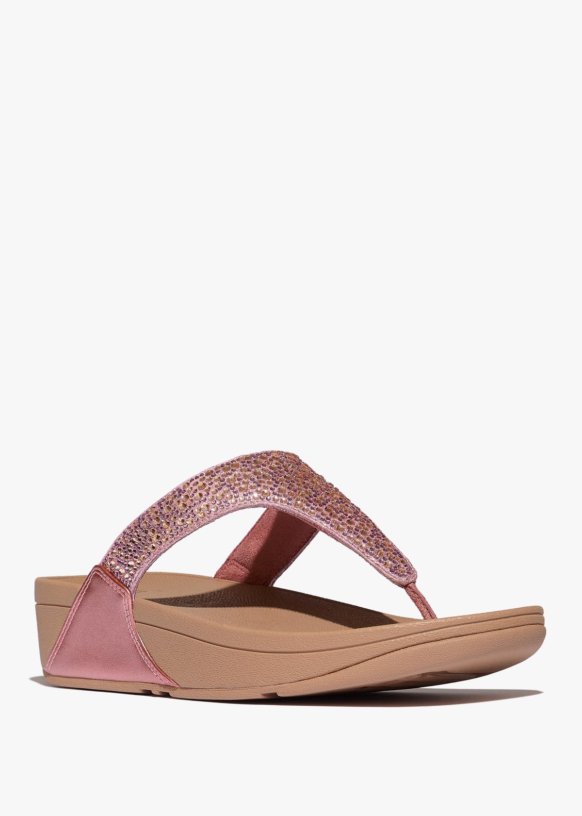 Lulu Crystal Rust Rose Toe Post Sandals