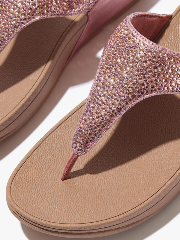 Lulu Crystal Rust Rose Toe Post Sandals