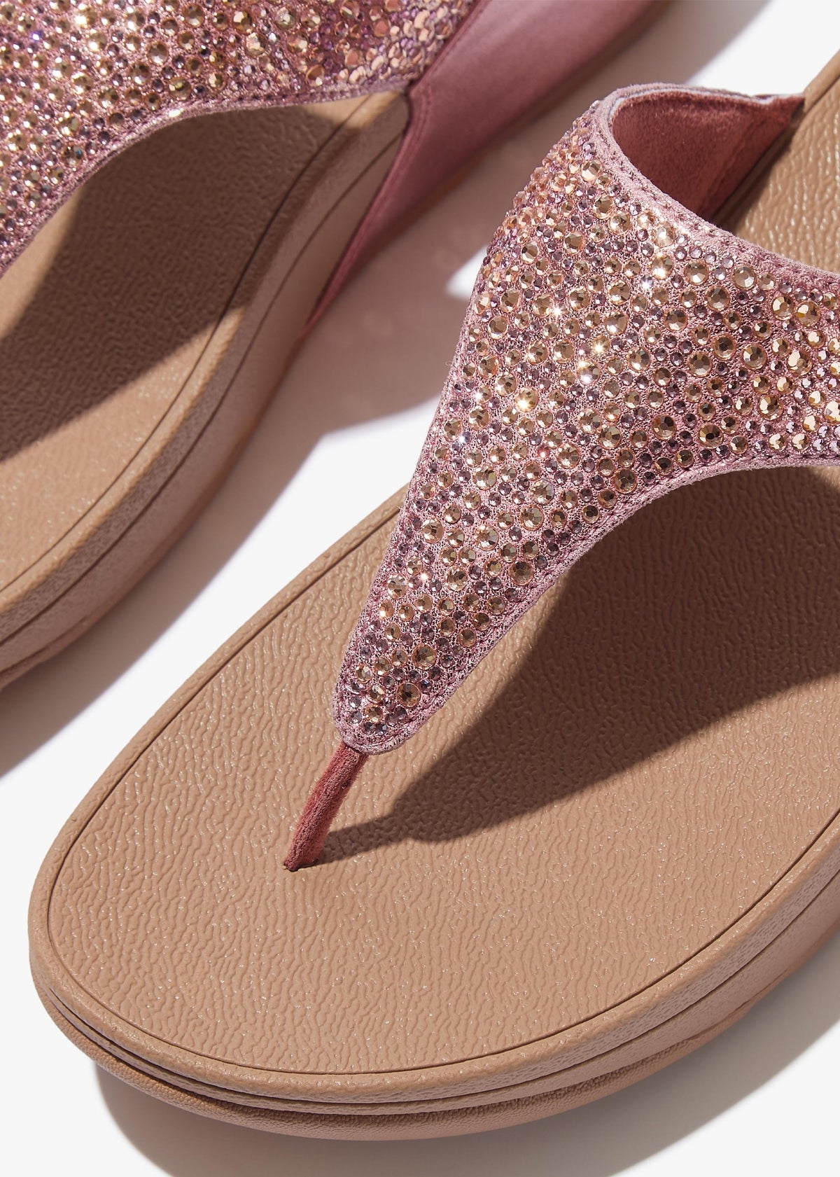 Lulu Crystal Rust Rose Toe Post Sandals