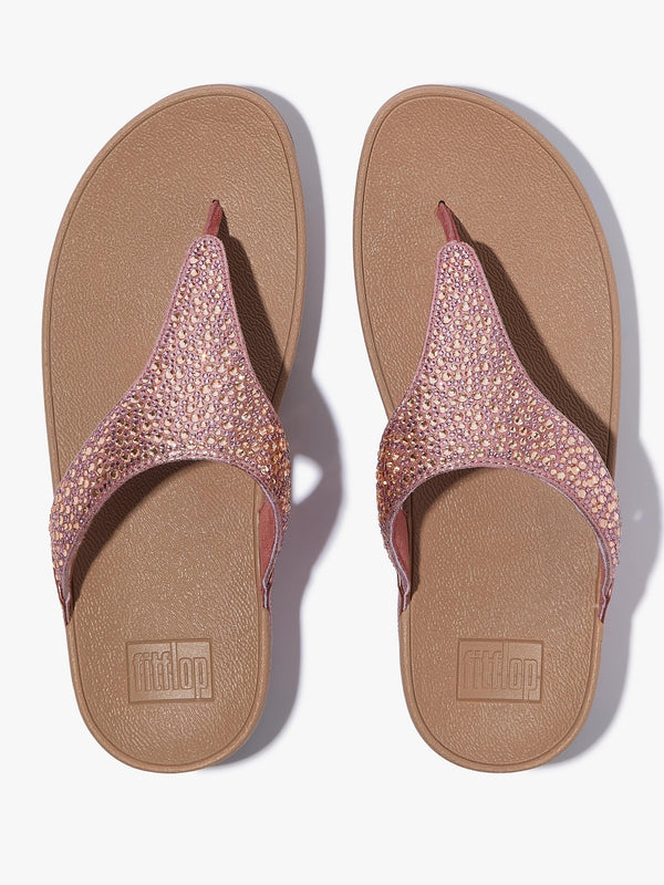 Lulu Crystal Rust Rose Toe Post Sandals