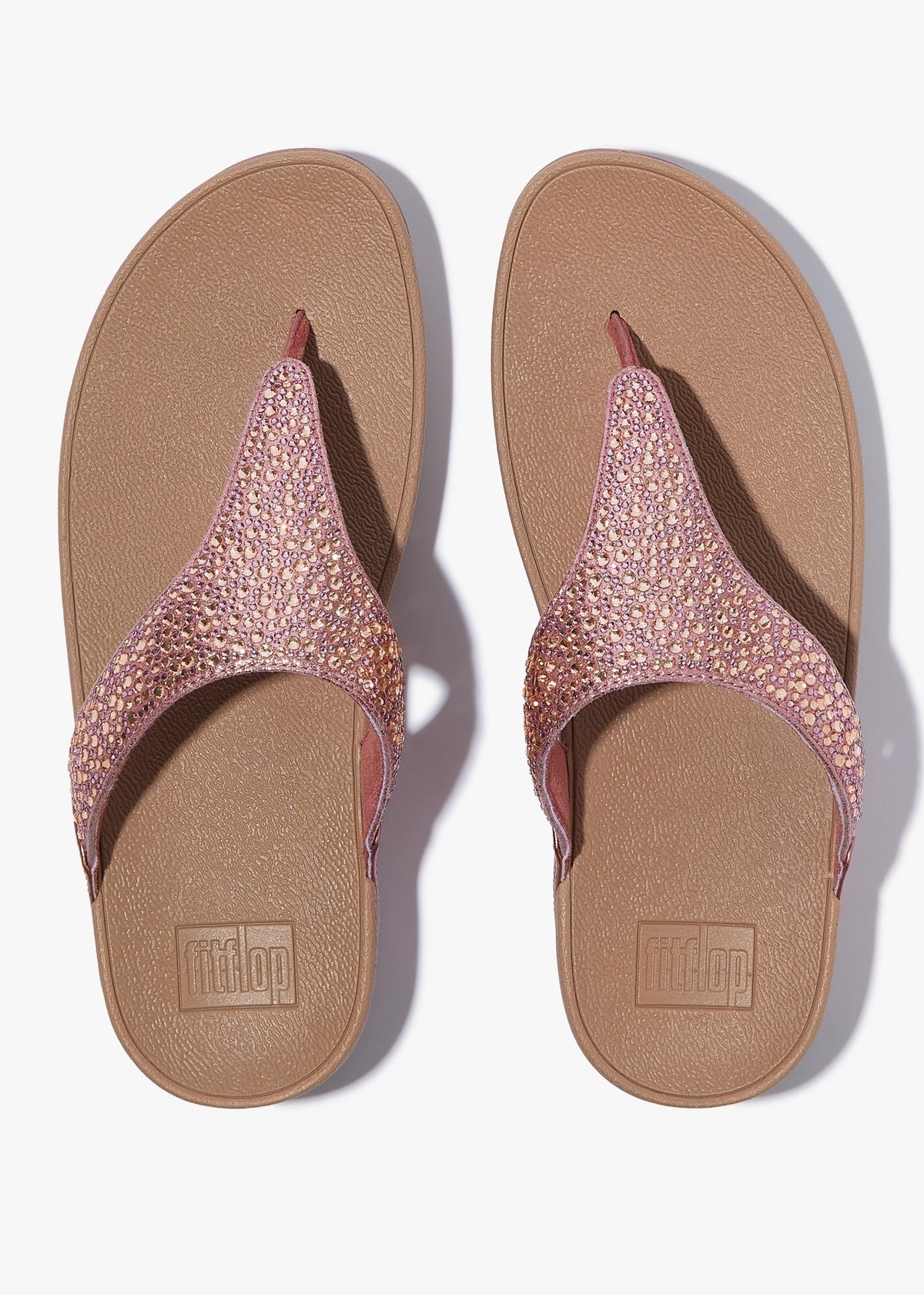 Lulu Crystal Rust Rose Toe Post Sandals