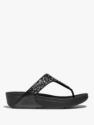 Lulu Crystal Black Toe Post Sandals