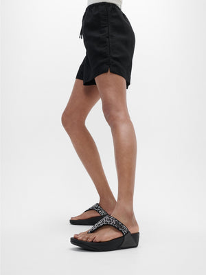 Lulu Crystal Black Toe Post Sandals