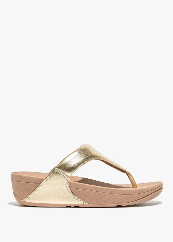 Lulu Platino Leather Toe Post Sandals