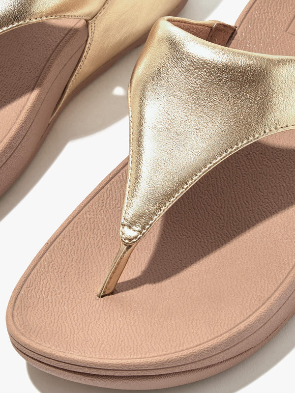 Lulu Platino Leather Toe Post Sandals