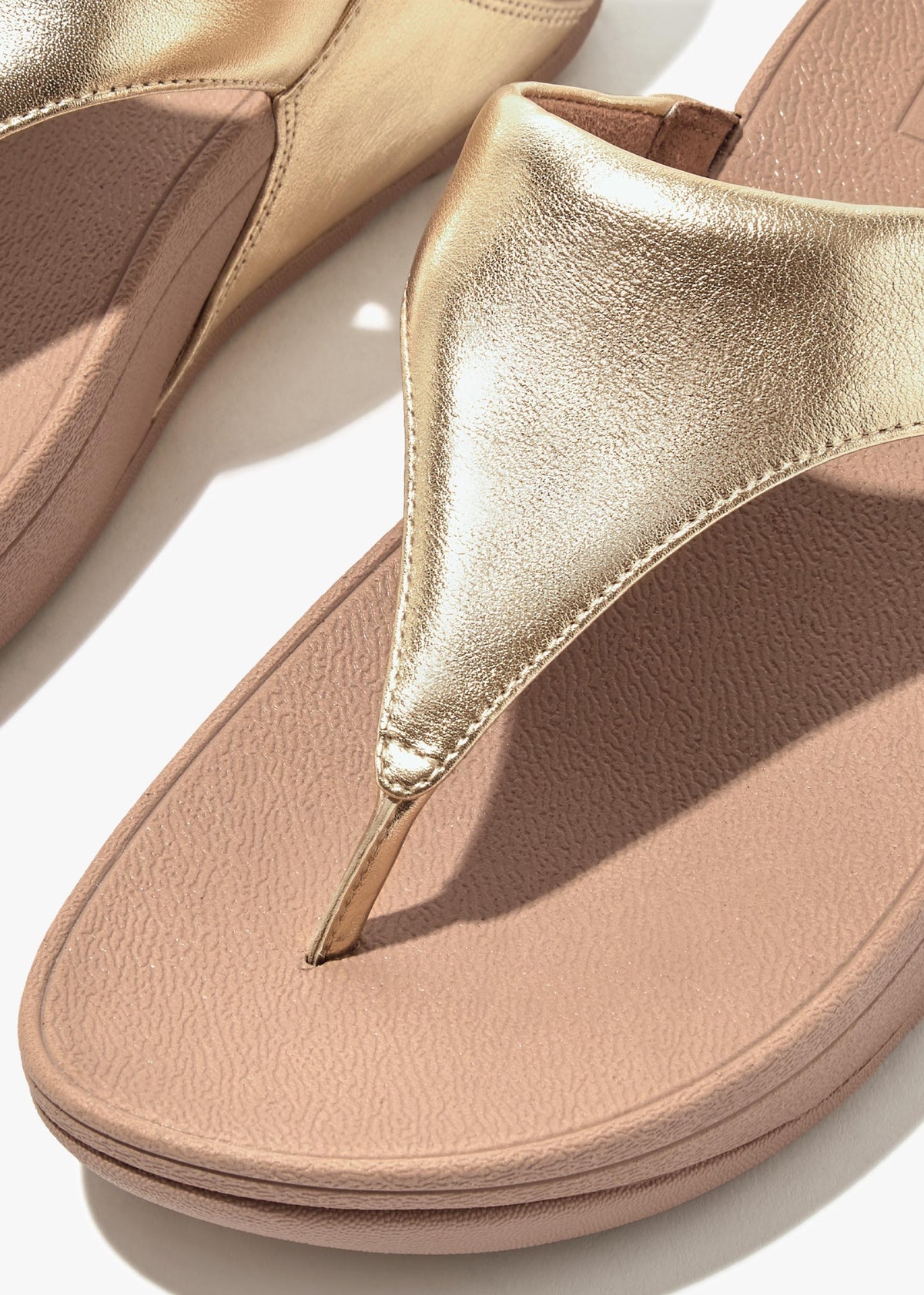 Lulu Platino Leather Toe Post Sandals