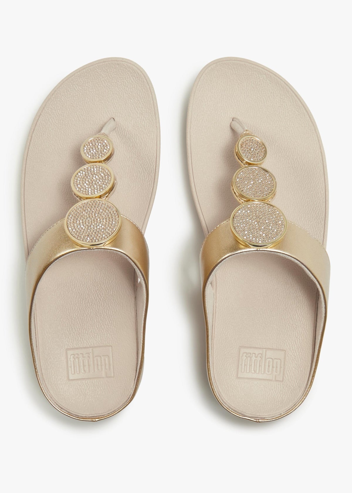 Halo Bead Platino Leather Toe Post Sandals