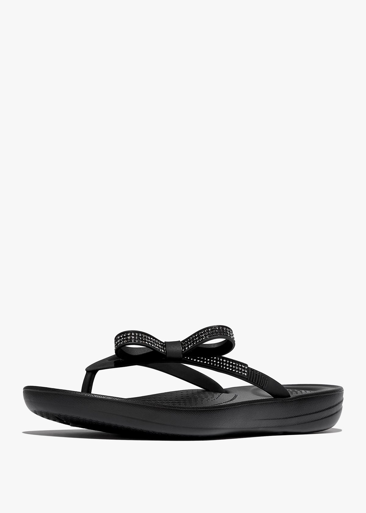 Iqushion Glitz Bow Black Flip Flops