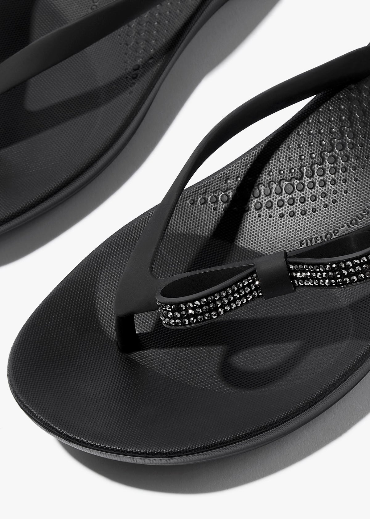 Iqushion Glitz Bow Black Flip Flops