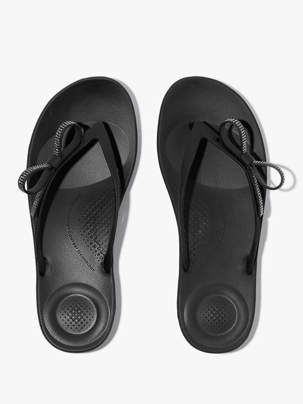 Iqushion Glitz Bow Black Flip Flops