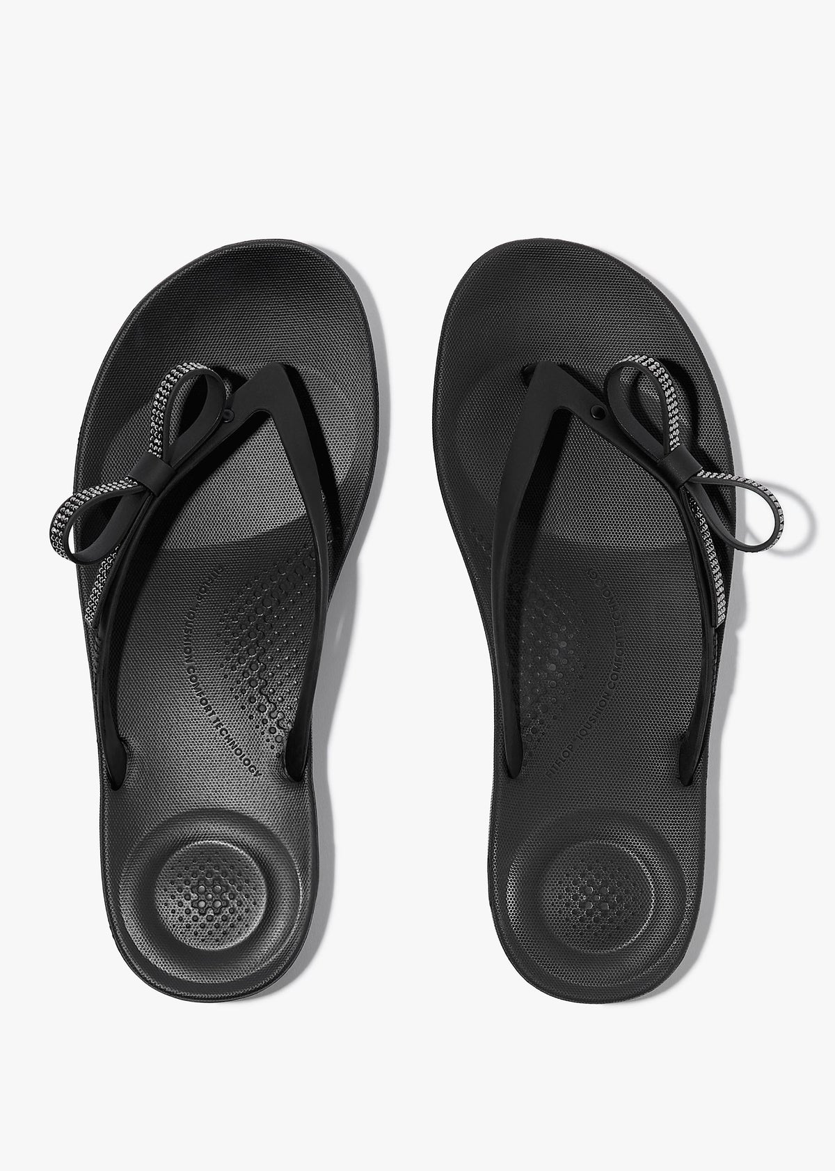 Iqushion Glitz Bow Black Flip Flops
