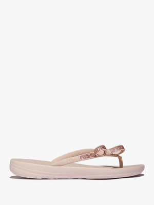 Iqushion Glitz Bow Nude Rose Flip Flops