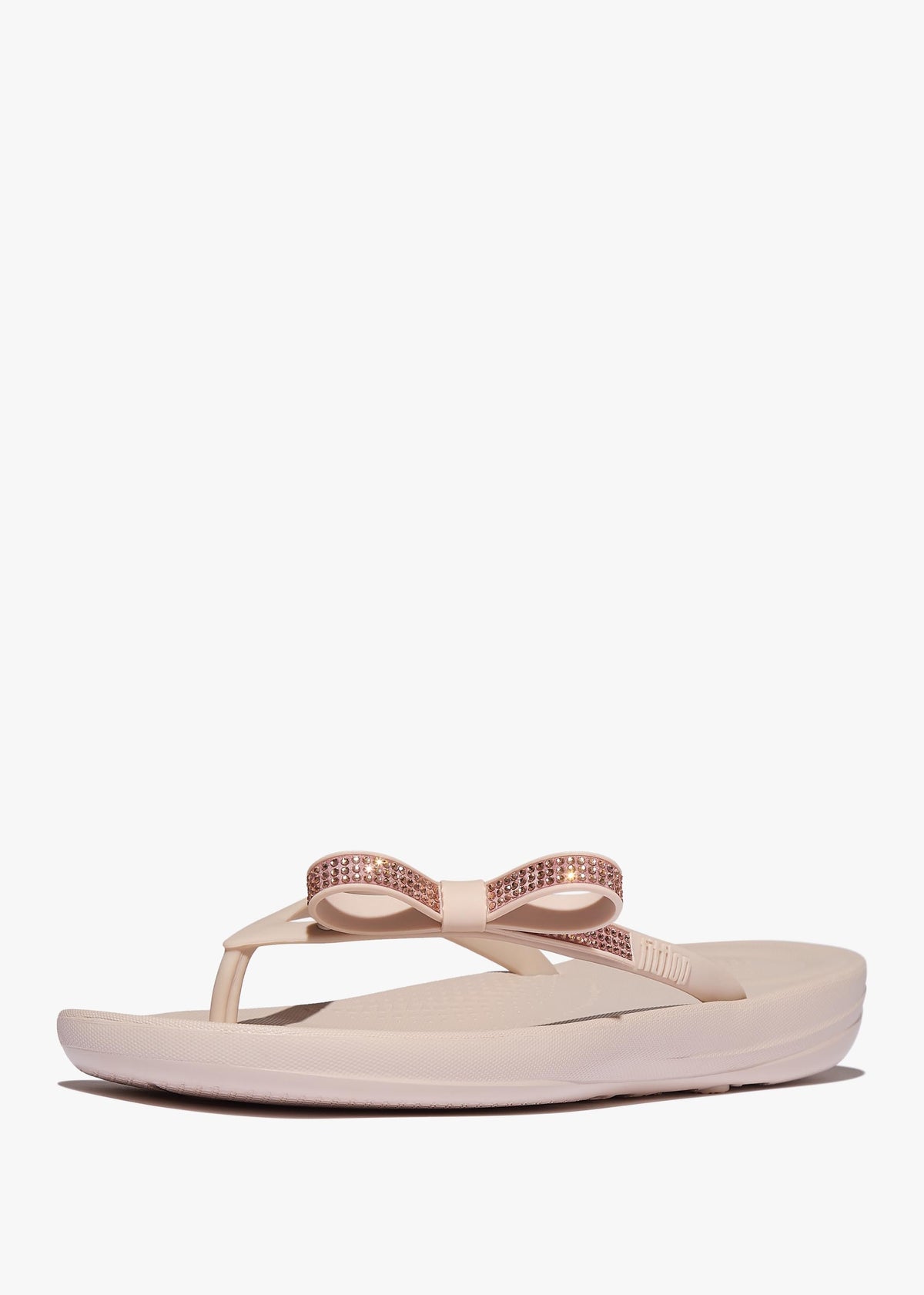 Iqushion Glitz Bow Nude Rose Flip Flops