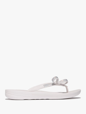 Iqushion Glitz Bow Urban White Flip Flops