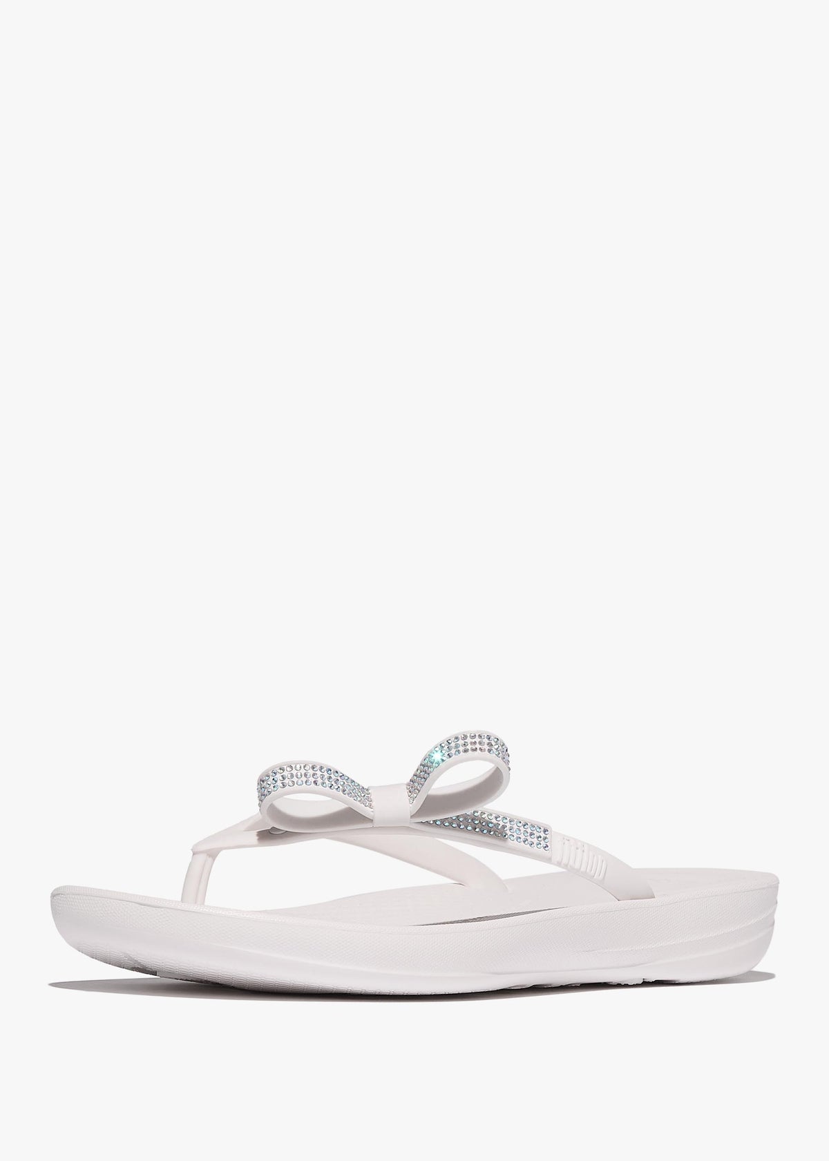 Iqushion Glitz Bow Urban White Flip Flops