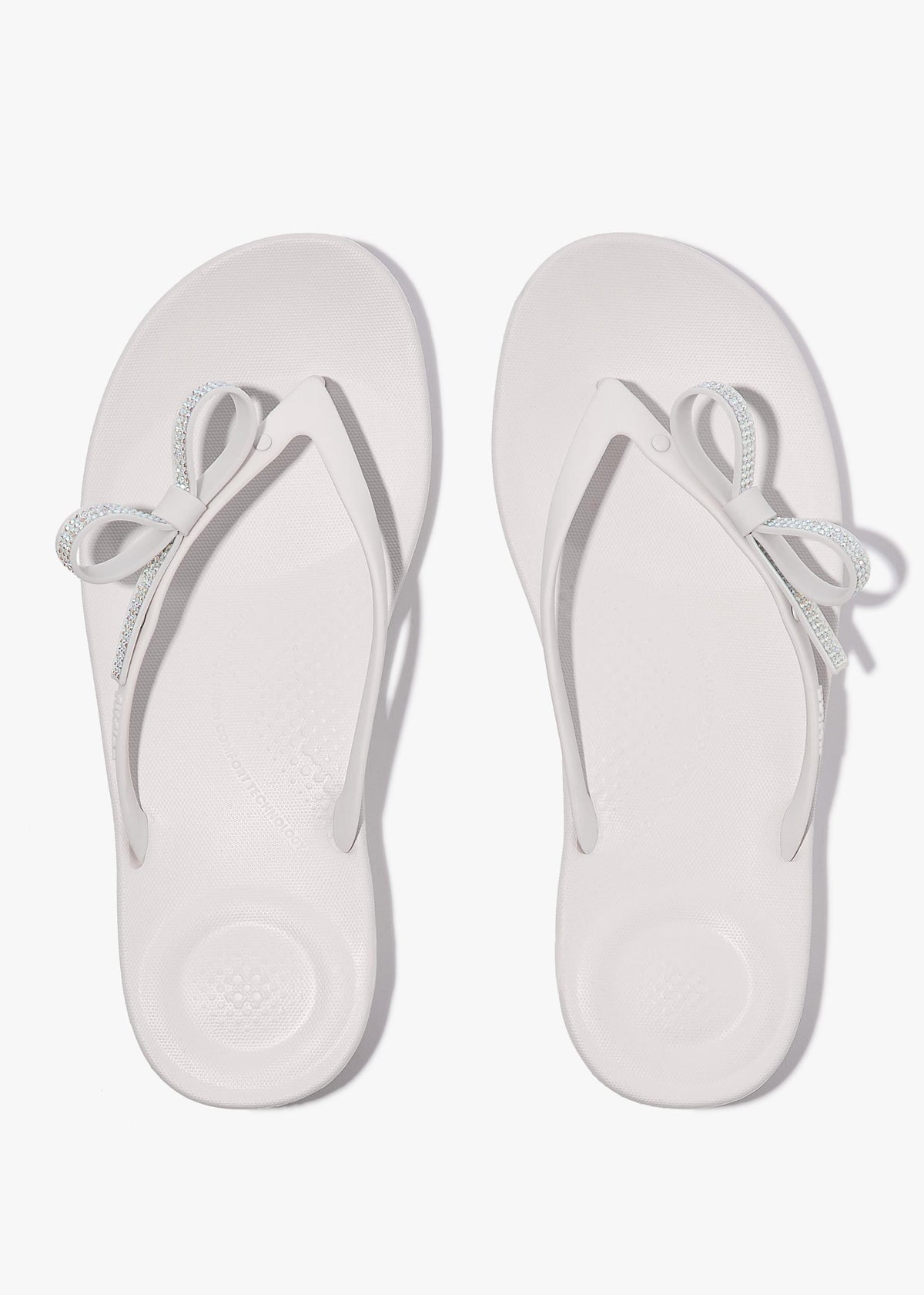Iqushion Glitz Bow Urban White Flip Flops