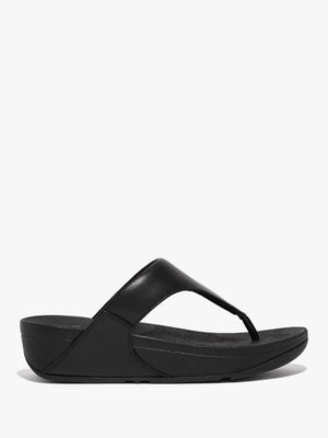 Lulu Black Leather Toe Post Sandals