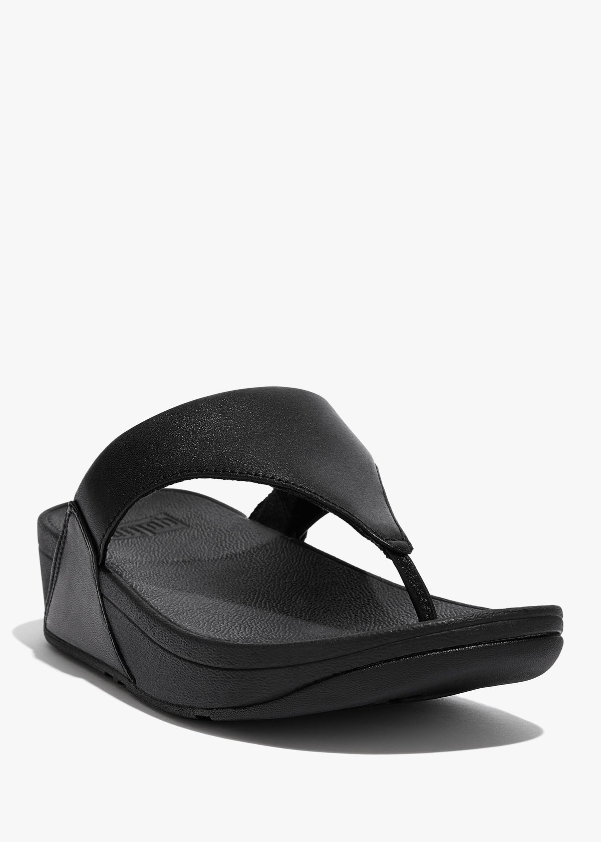 Lulu Black Leather Toe Post Sandals