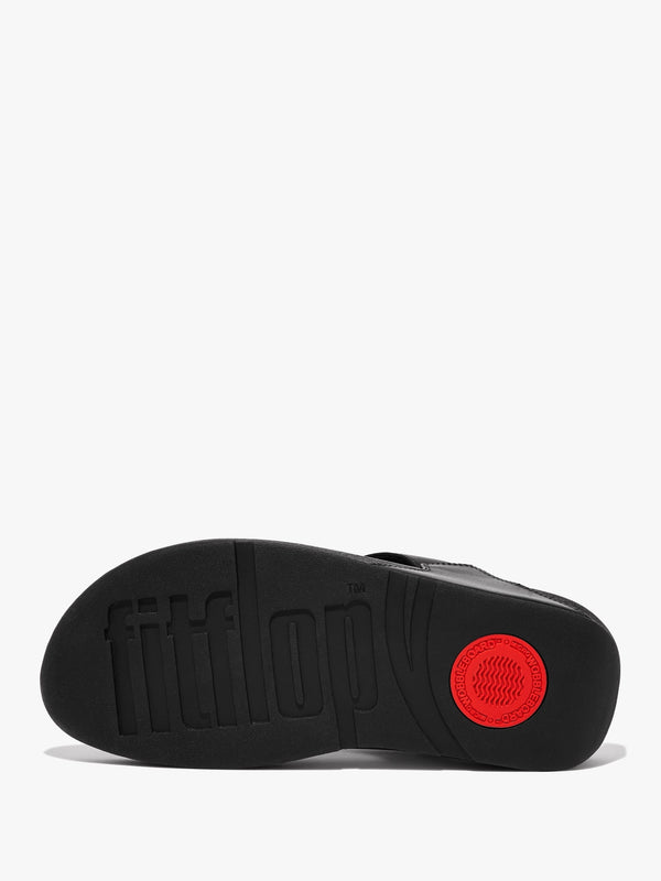 Lulu Black Leather Toe Post Sandals