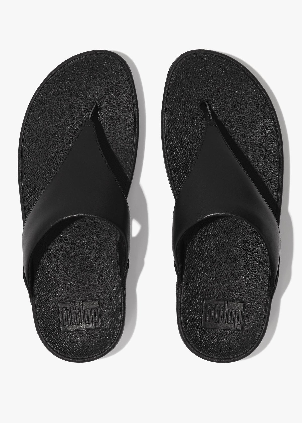 Lulu Black Leather Toe Post Sandals