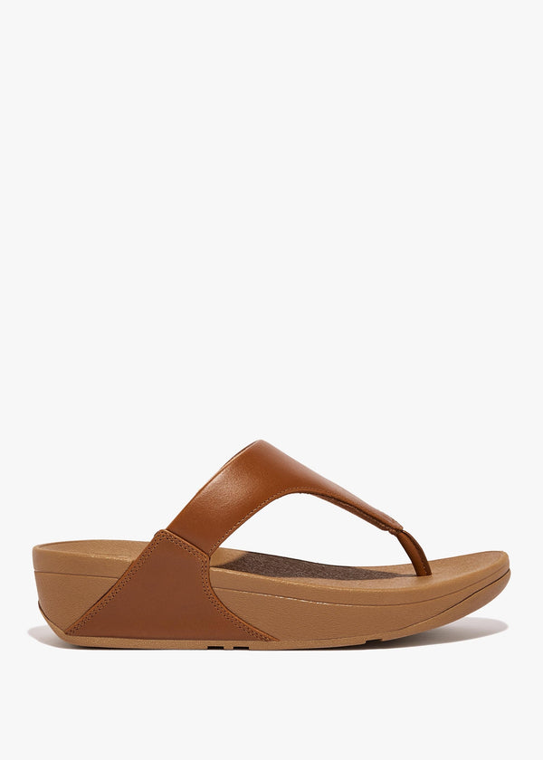 Lulu Light Tan Leather Toe Post Sandals