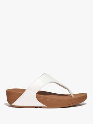 Lulu White Leather Toe Post Sandals