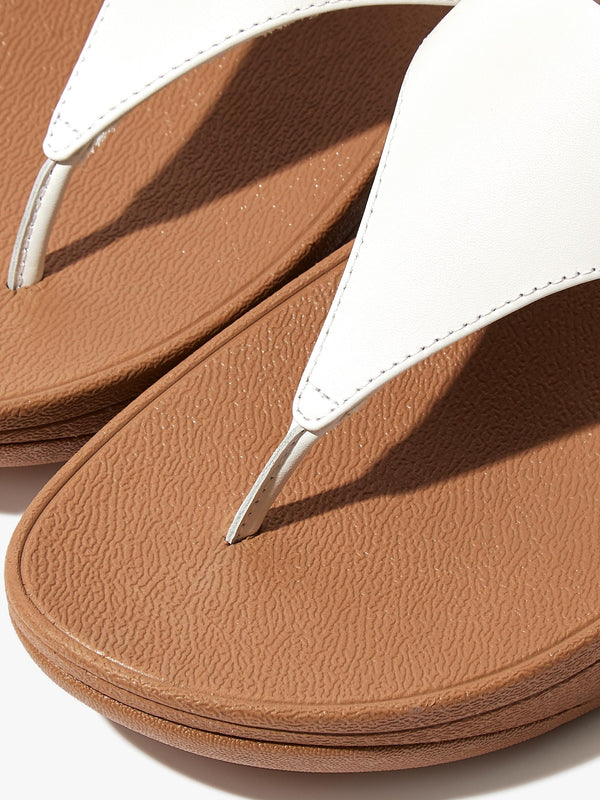 Lulu White Leather Toe Post Sandals